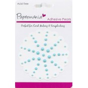 adhesive pearls - aqua